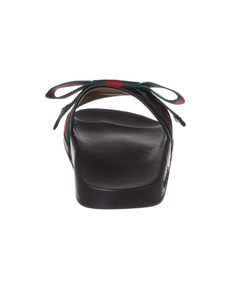 Gucci Web Bow Satin & Rubber Slide - Barde - Image 3