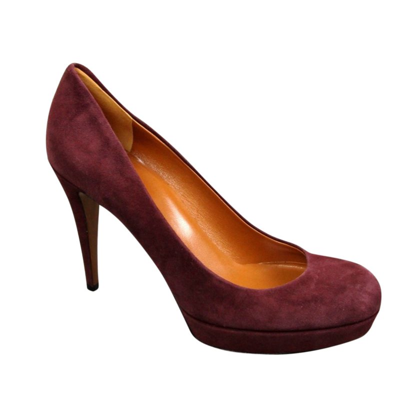 Gucci Women's Suede Platform Pump Shoes - Barde - Image 4