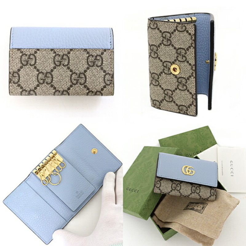 Gucci  blue Gg Supreme Leather Keycase (Pre-Owned) - Barde - Image 2