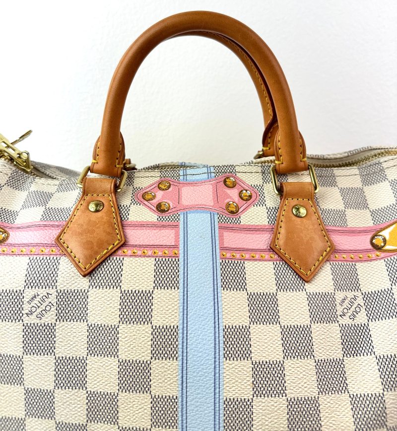 Louis Vuitton Damier Azur Summer Trunks Speedy Bandouliere 30 - Barde - Image 7
