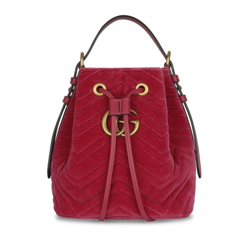 Gucci Marmont Bucket - Pink Velvet - Barde - Image 9