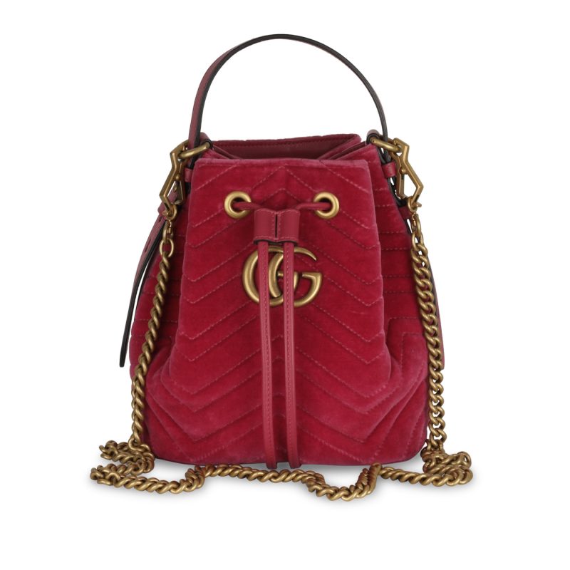 Gucci Marmont Bucket - Pink Velvet - Barde - Image 10
