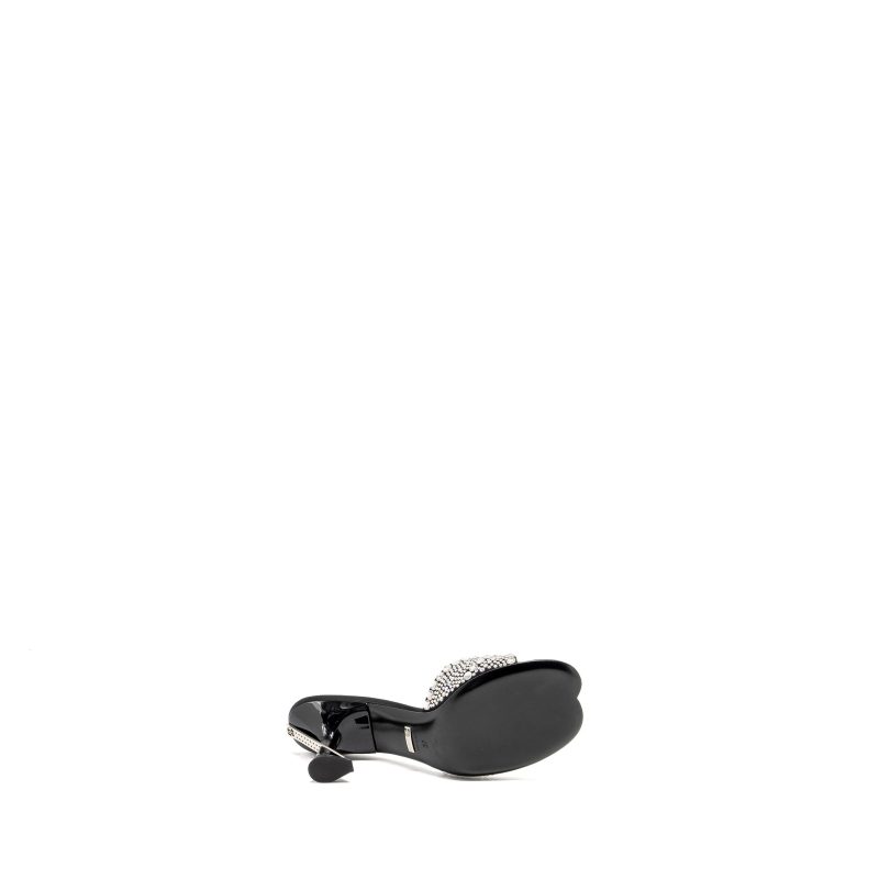 Gucci Size 37 Crystal-Embellished Stain Sandals Black - Barde - Image 6