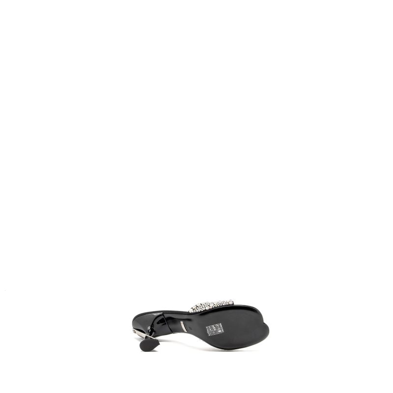 Gucci Size 37 Crystal-Embellished Stain Sandals Black - Barde - Image 7