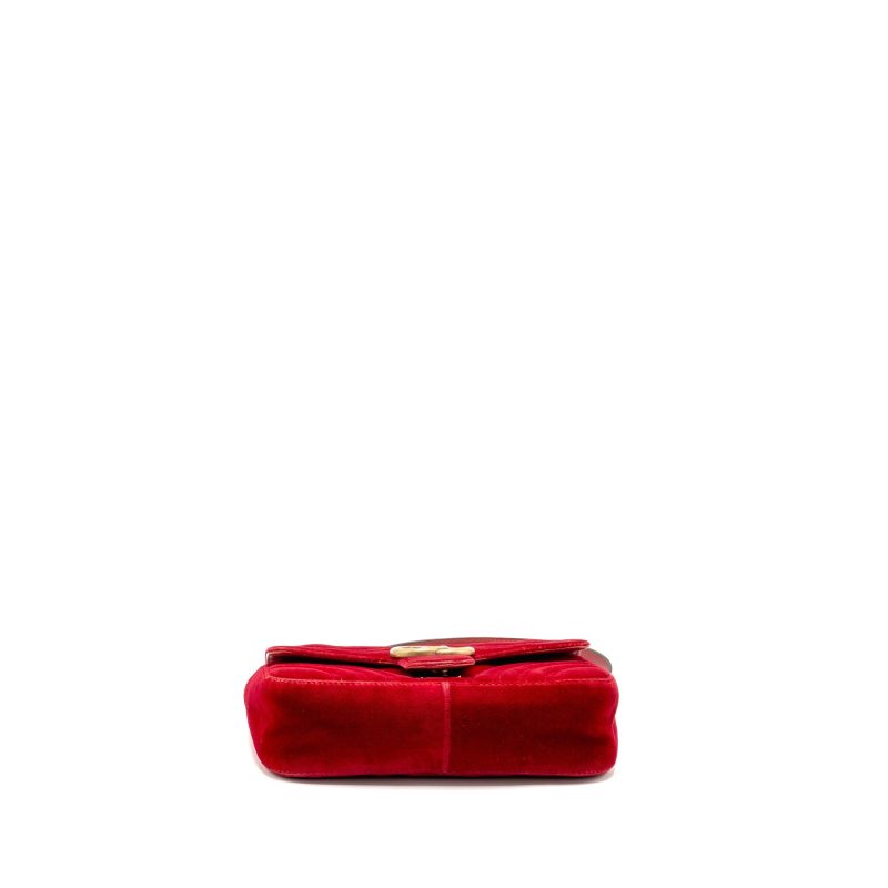 Gucci Mini GG Marmont Bag Velvet Red GHW - Barde - Image 5