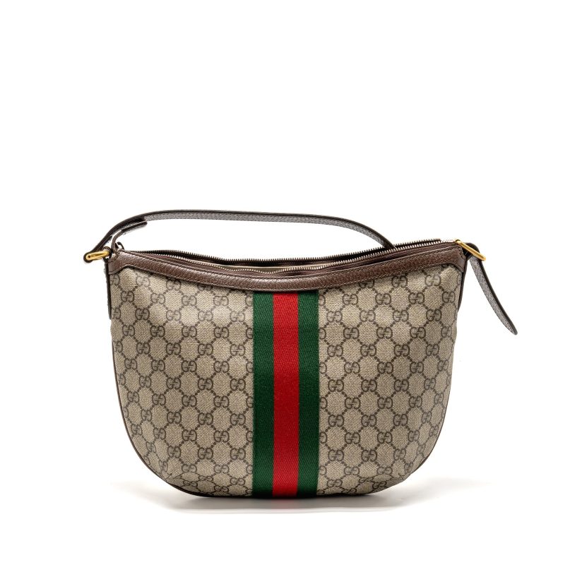 Gucci Small Ophidia Half Moon Crossbody Hobo Bag GG Supreme Canvas GHW - Barde - Image 2