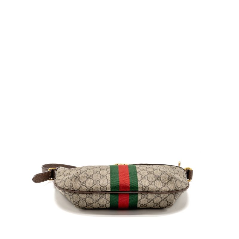 Gucci Small Ophidia Half Moon Crossbody Hobo Bag GG Supreme Canvas GHW - Barde - Image 5