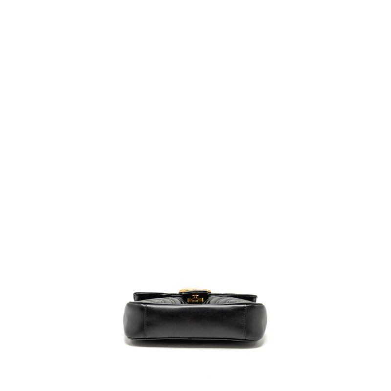 GUCCI Mini GG Marmont Shoulder Bag Calfskin Black GHW - Barde - Image 5