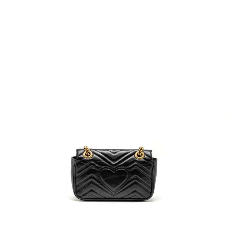 GUCCI Mini GG Marmont Shoulder Bag Calfskin Black GHW - Barde - Image 2