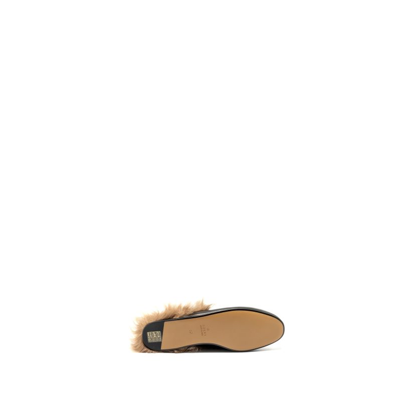 Gucci Size 37 Horsebit Princetown Fur Slipper Leather Black GHW - Barde - Image 7