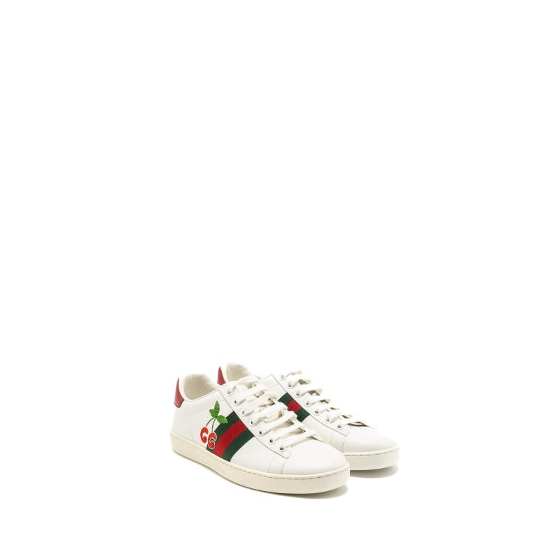 Gucci size 36 leather sneakers with GG cherry print white multicolour - Barde