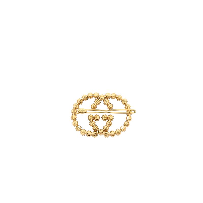 GUCCI GG LOGO Hair clip Pearl GHW - Barde - Image 3