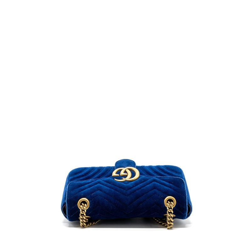Gucci GG marmont shoulder bag velvet blue GHW - Barde - Image 6