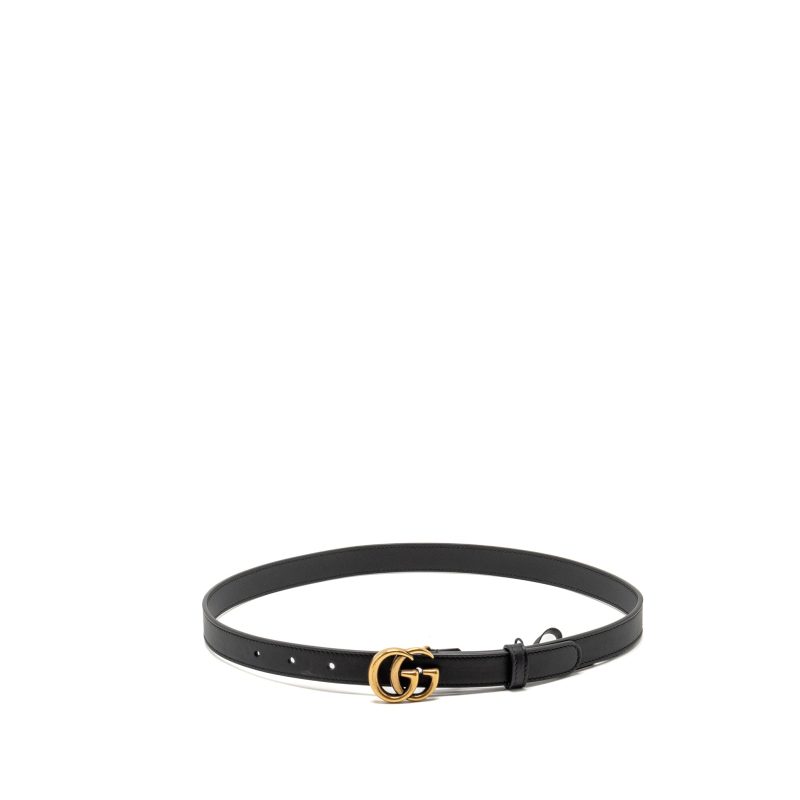 Gucci size 75 GG marmont Thin Belt black GHW - Barde