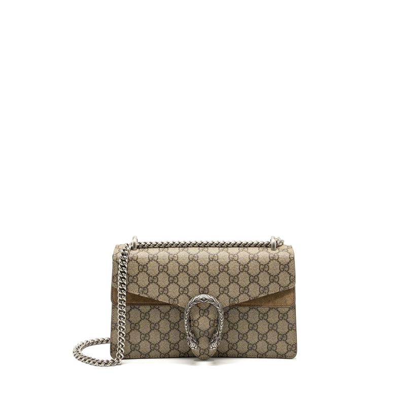 Gucci Dionysus GG shoulder bag GG supreme canvas / suede beige SHW - Barde