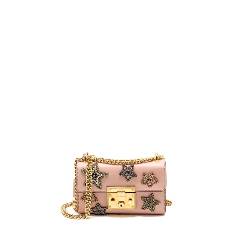Gucci Padlock Chain Bag Crystal Stars Calfskin Pink GHW - Barde