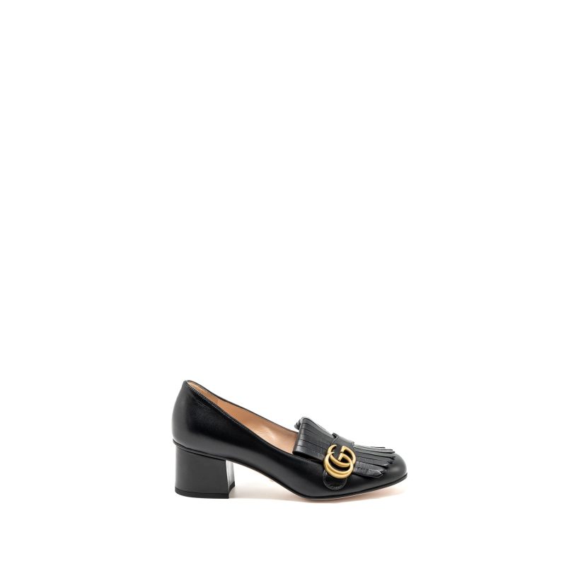 Gucci size 38 marmont loafer pumps calfskin black GHW - Barde - Image 5