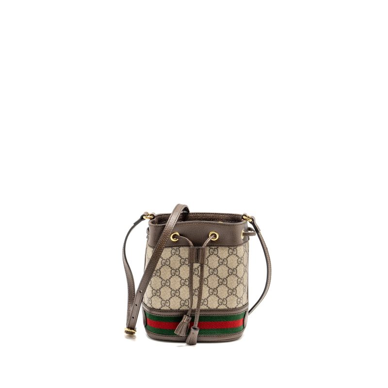 Gucci Ophidia mini Bucket Bag GG Supreme Canvas Beige / Ebony GHW - Barde