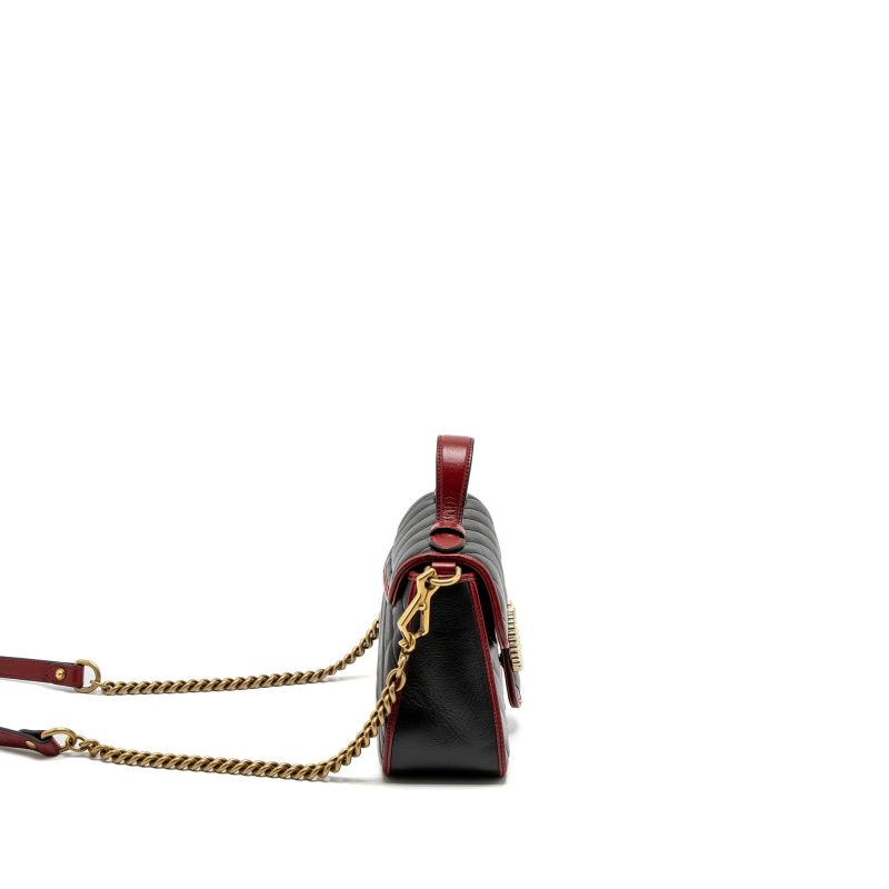 Gucci GG Marmont Mini Top Handle Bag Calfskin Black/Red GHW - Barde - Image 3