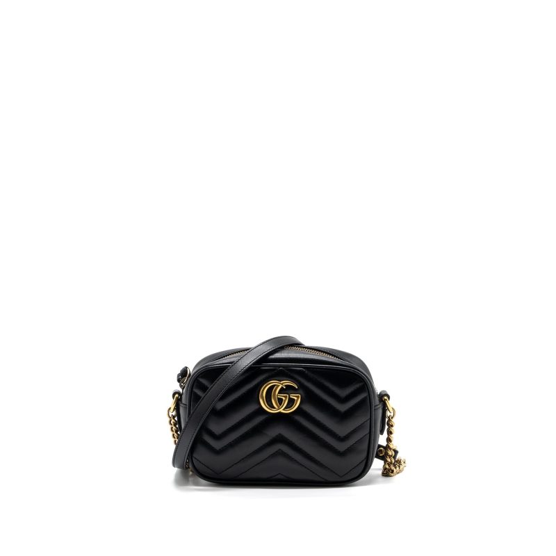 Gucci GG Marmont Camera Bag leather Black GHW - Barde