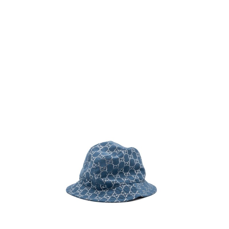 GUCCI Large Lame GG Bucket Hat Wool turquoise/silver - Barde - Image 4