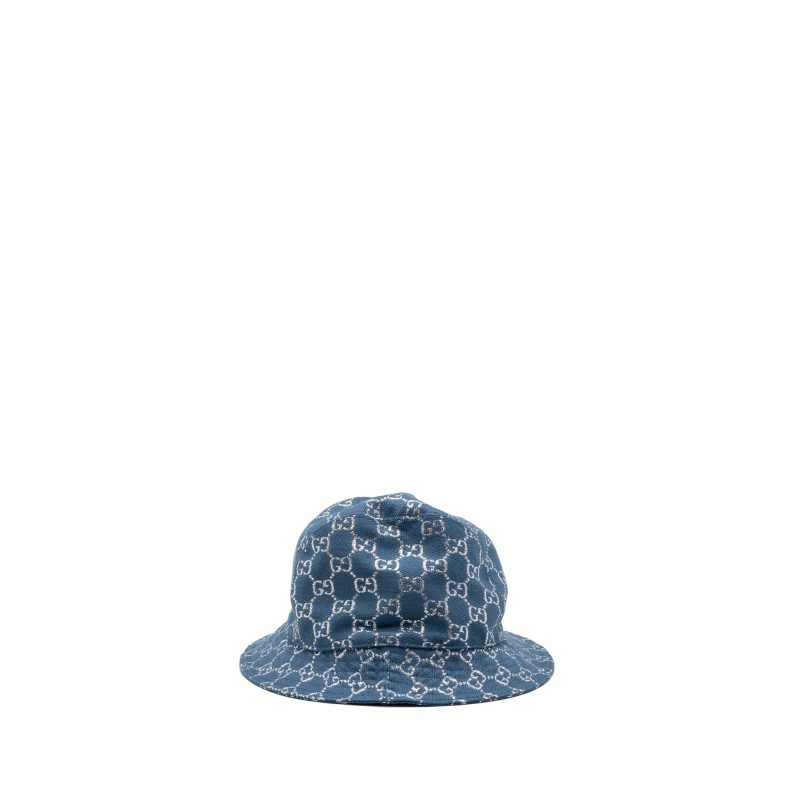 GUCCI Large Lame GG Bucket Hat Wool turquoise/silver - Barde
