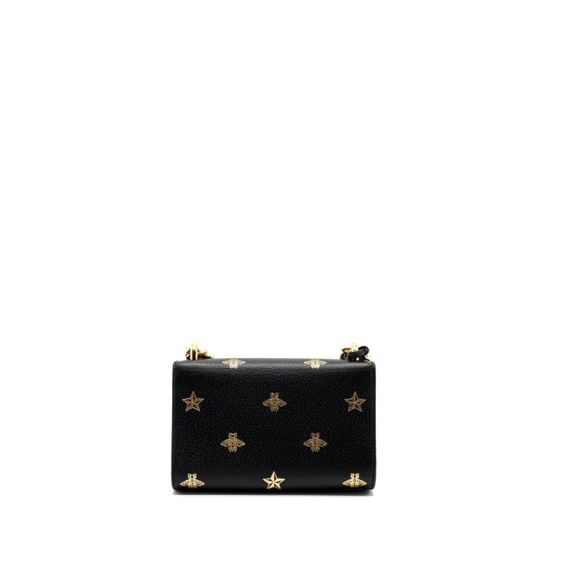 Gucci padlock chain bag bee print calfskin black GHW - Barde - Image 4