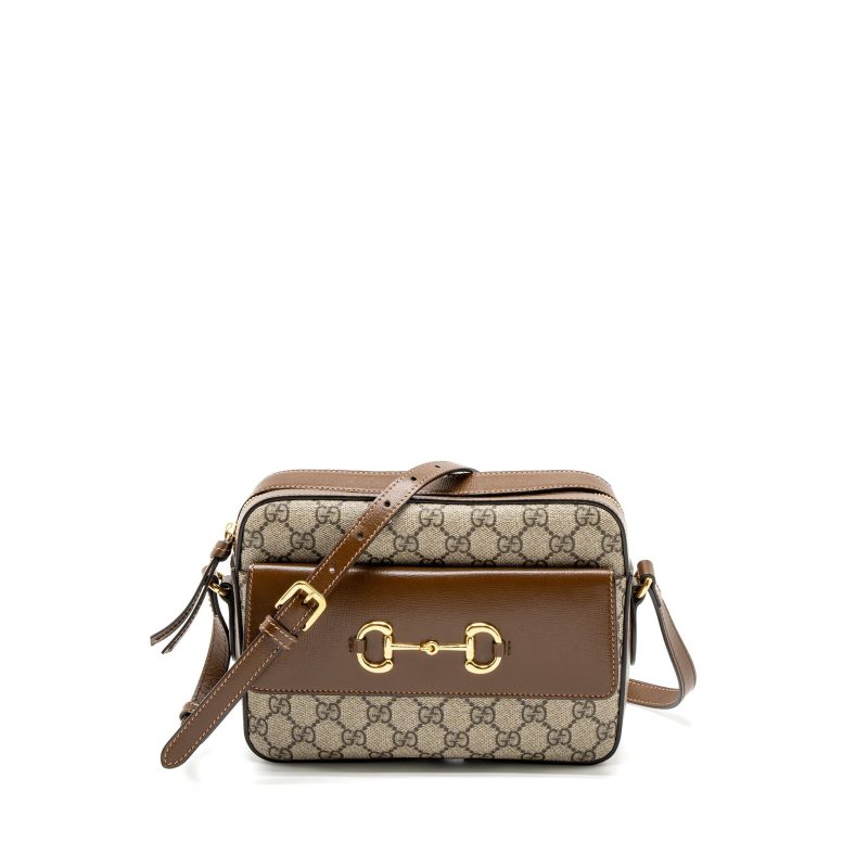 Gucci Small Horsebit 1955 Shoulder Bag GG Supreme Canvas GHW - Barde