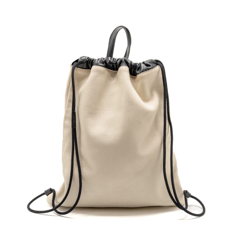Gucci drawstring backpack calfskin white / black - Barde - Image 2