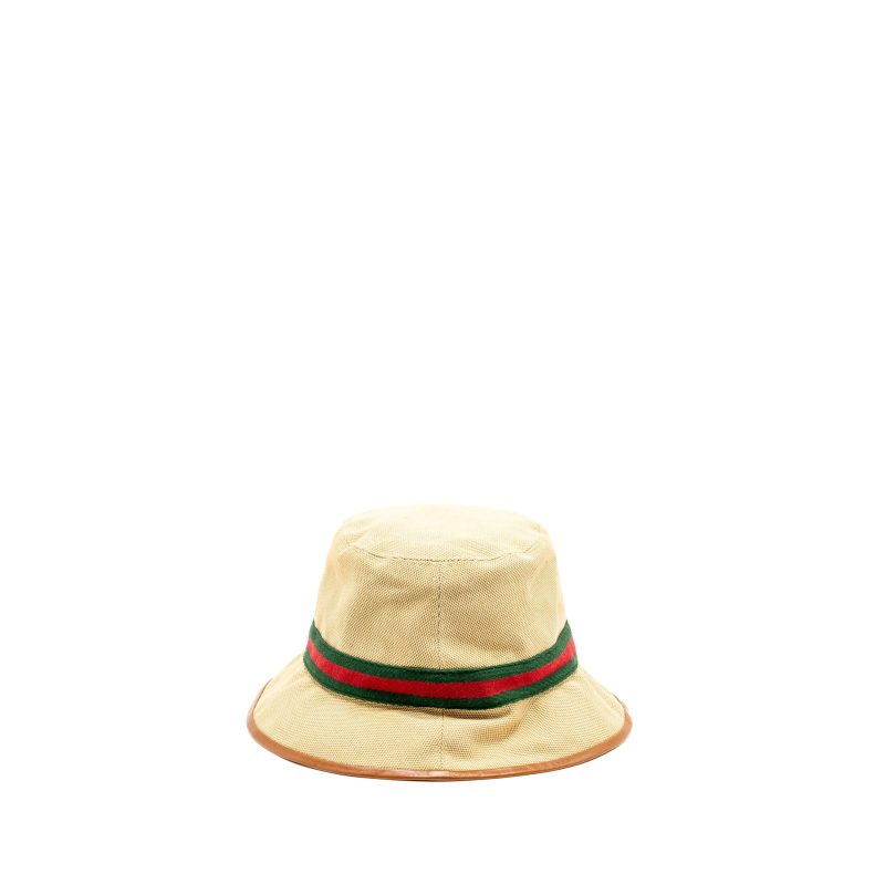 Gucci Size M Bucket Hat Canvas Brown GHW - Barde - Image 2