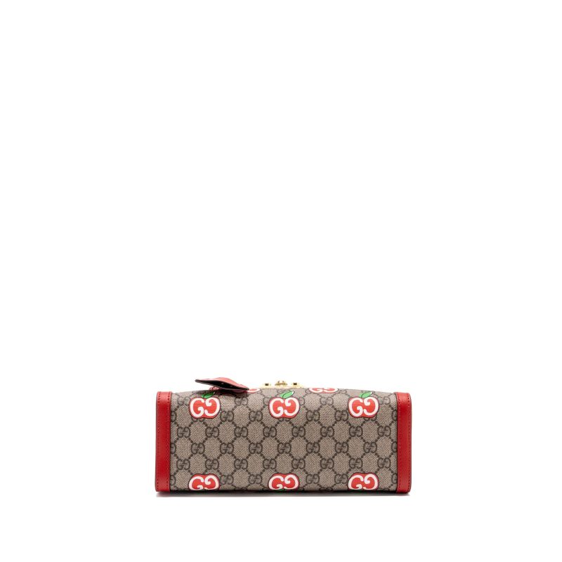 Gucci small Padlock shoulder bag GG supreme canvas red GHW - Barde - Image 5