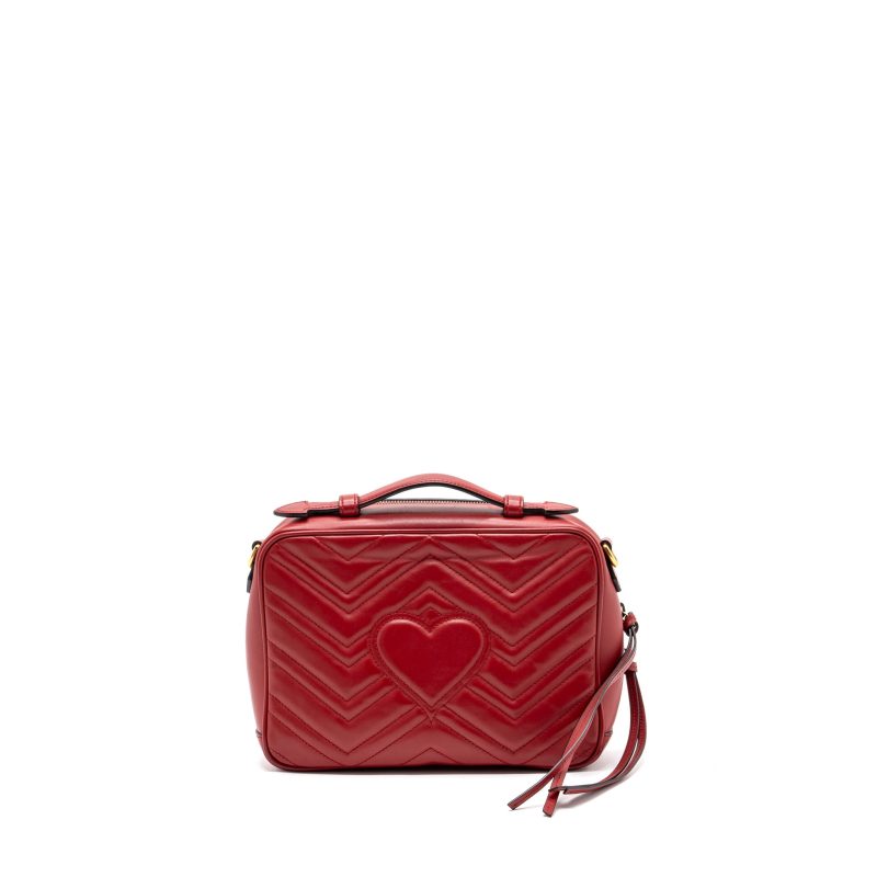 Gucci GG Marmont Matelasse Shoulder Bag Calfskin Red GHW - Barde - Image 2