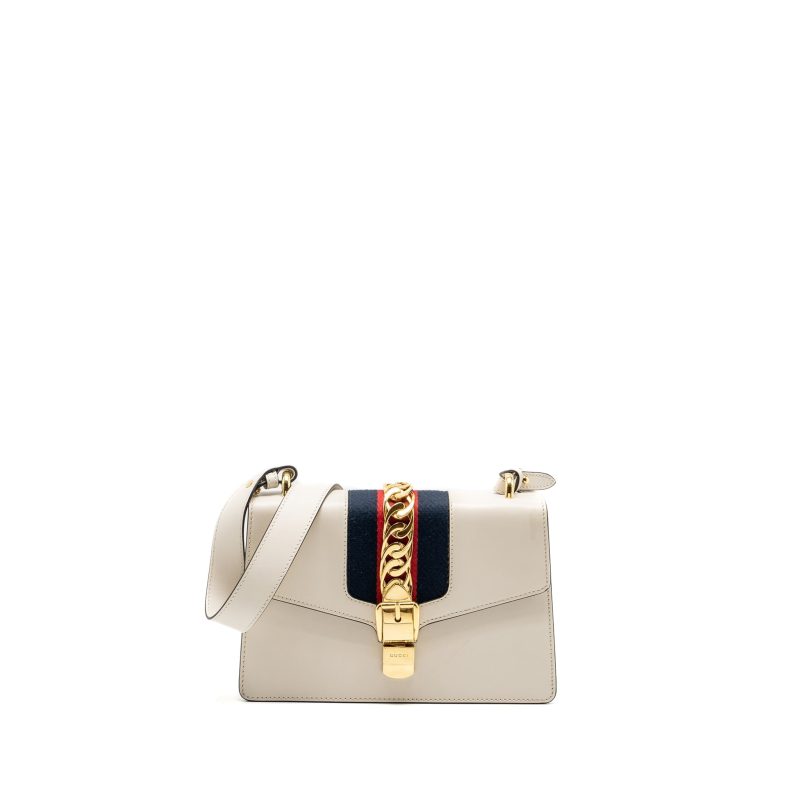 Gucci Medium Sylvie Bag calfskin white GHW - Barde