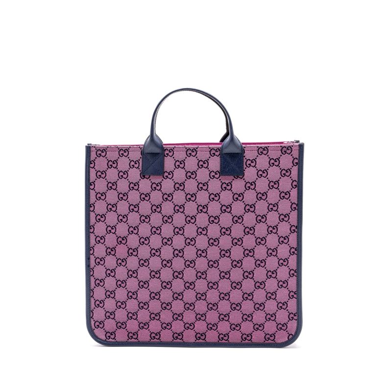 Gucci kids tote bag canvas / leather pink / dark blue - Barde - Image 2