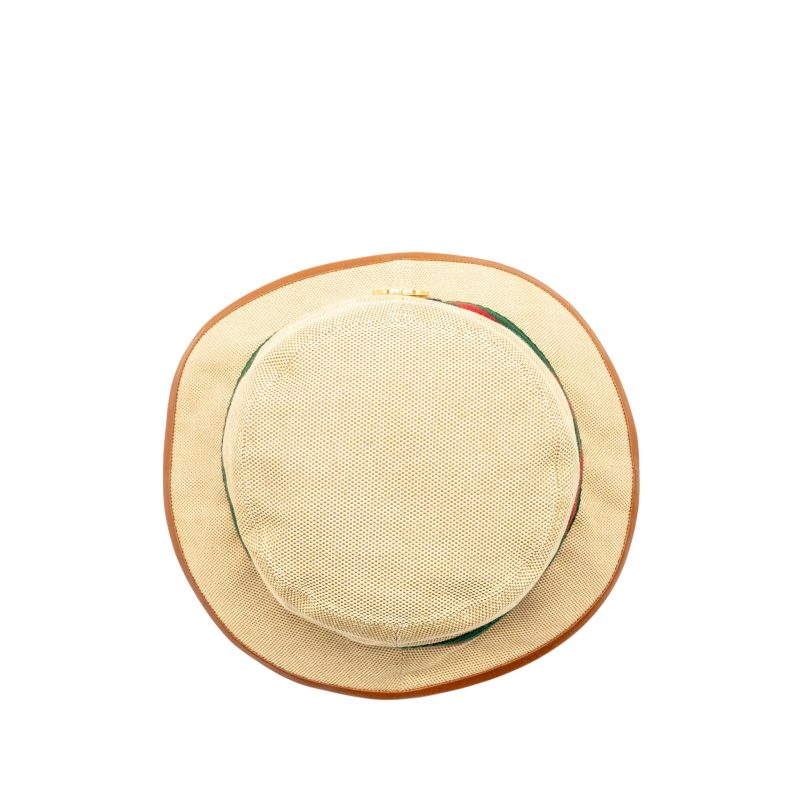 Gucci Size M Bucket Hat Canvas Brown GHW - Barde - Image 4