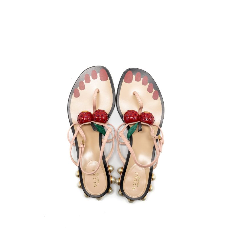 Gucci Size 36.5 hatsumomo Cherry-Embellished Sandal Multicolour - Barde - Image 4