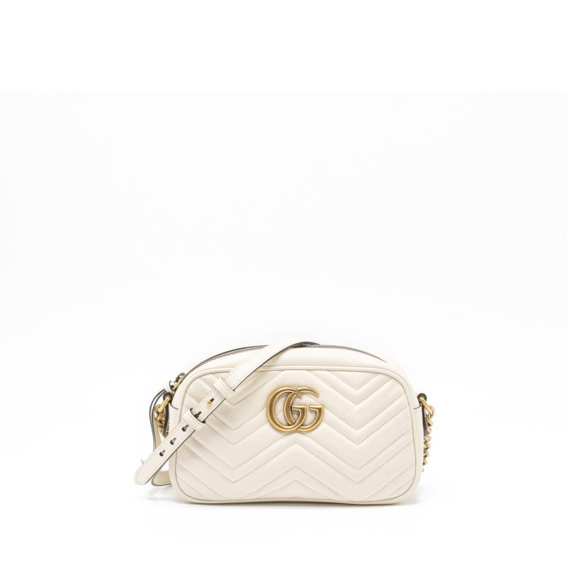 Gucci GG Marmont Camera Shoulder Bag Calfskin White GHW - Barde
