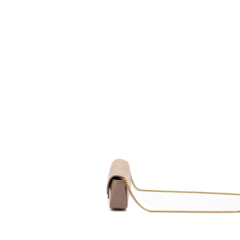 Gucci super mini GG Marmont bag calfskin beige GHW - Barde - Image 3