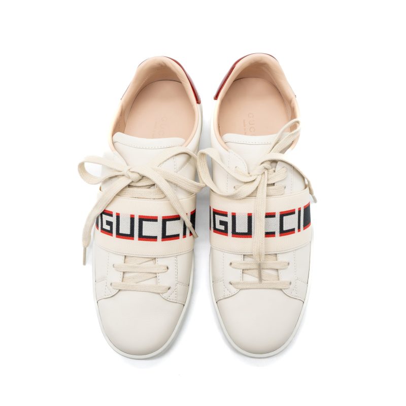 Gucci Size 37.5 Sneakers Leather White/Multicolour - Barde - Image 2