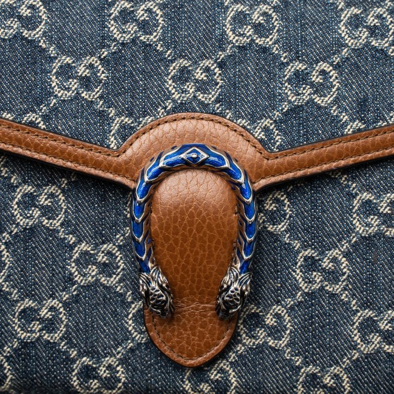 Gucci Dionysus Chain Wallet GG Supreme Denim/Leather Multicolour Hardware - Barde - Image 8