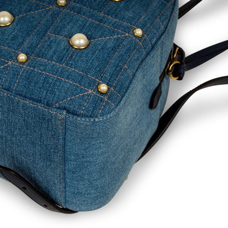 Gucci Denim Marmont Pearl Backpack - Barde - Image 6