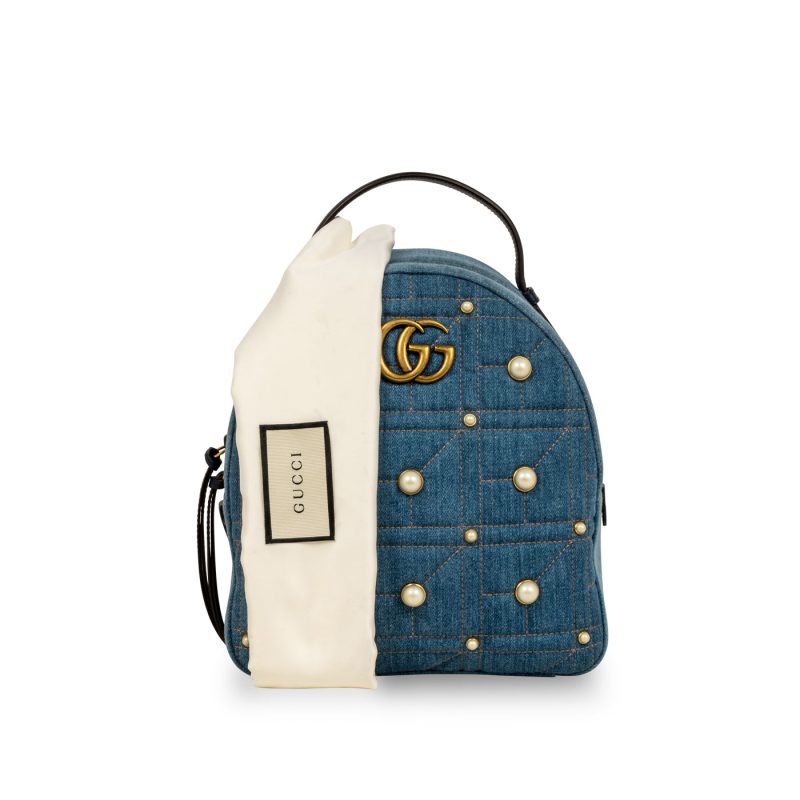 Gucci Denim Marmont Pearl Backpack - Barde - Image 9