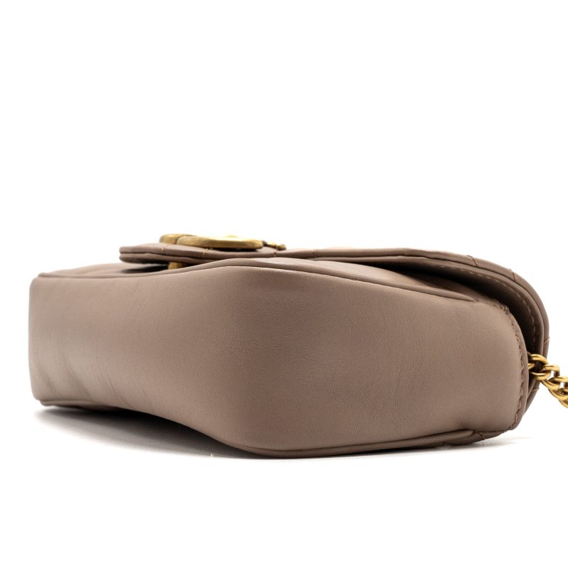Gucci super mini GG Marmont bag calfskin beige GHW - Barde - Image 8