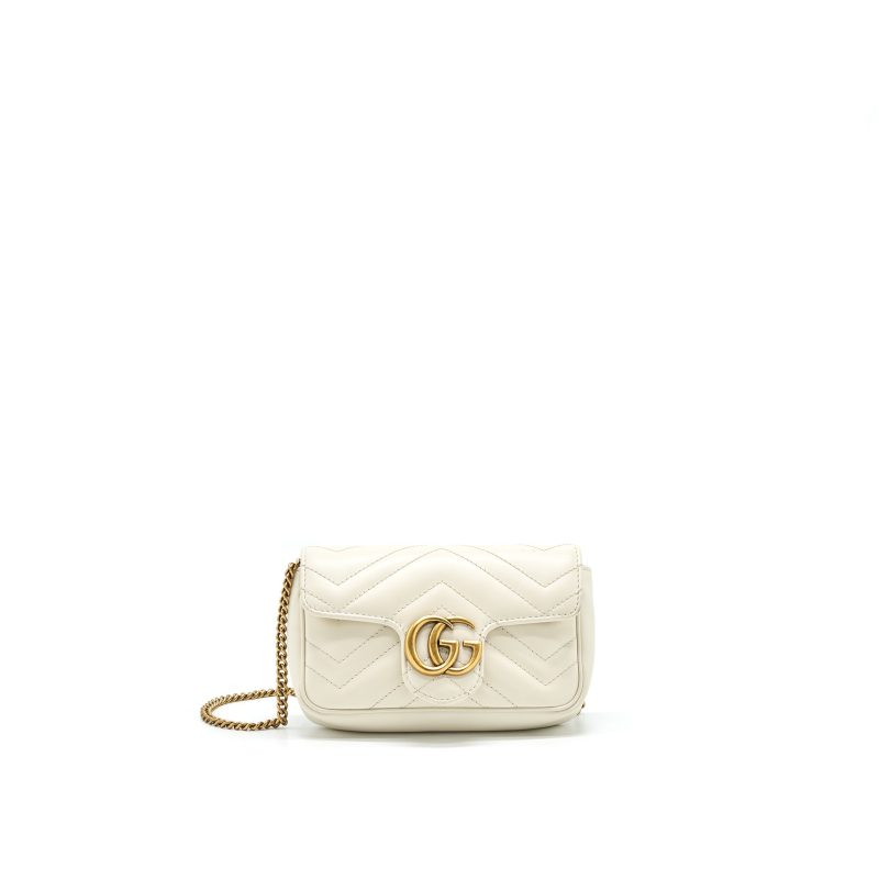 Gucci GG Marmont Super mini White with GHW - Barde