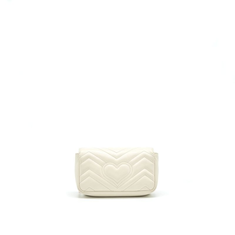 Gucci GG Marmont Super mini White with GHW - Barde - Image 2