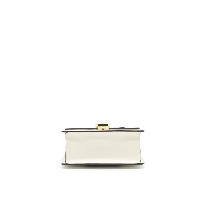GUCCI SYLVIE MINI LEATHER CHAIN BAG IN WHITE GHW - Barde - Image 3