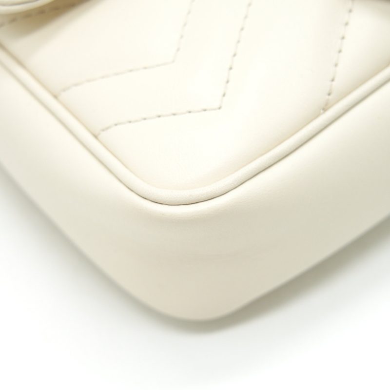 Gucci GG Marmont Super mini White with GHW - Barde - Image 8