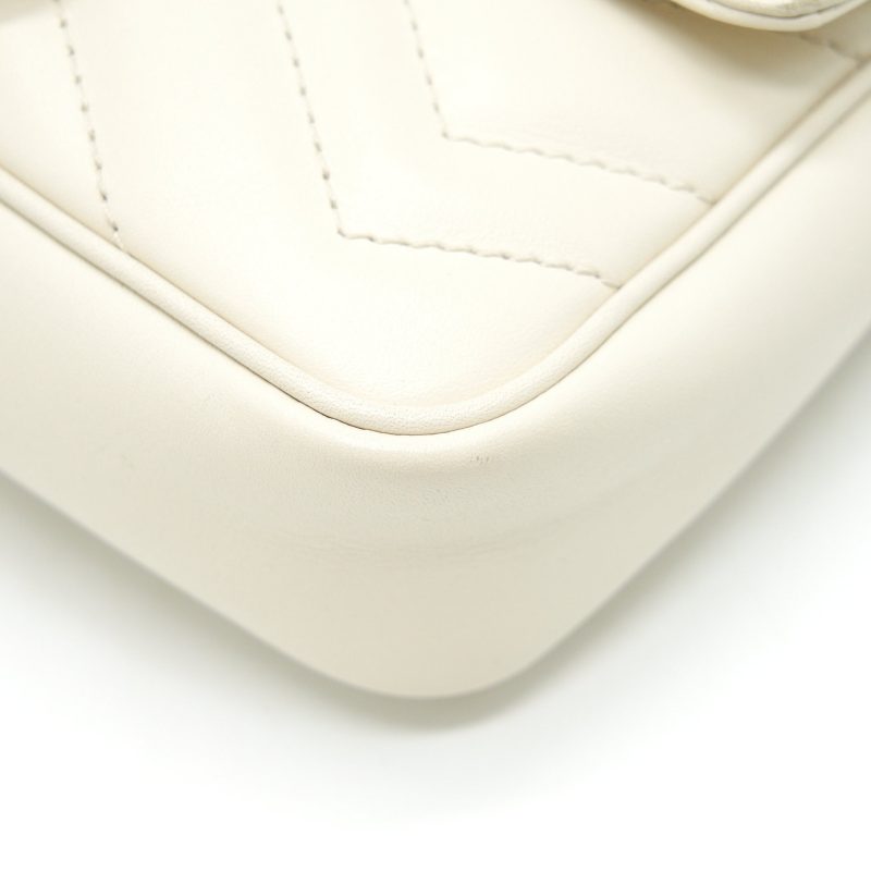 Gucci GG Marmont Super mini White with GHW - Barde - Image 9