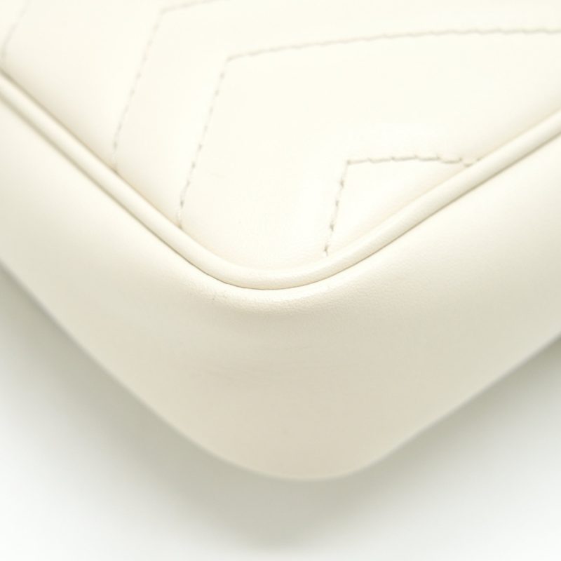 Gucci GG Marmont Super mini White with GHW - Barde - Image 10