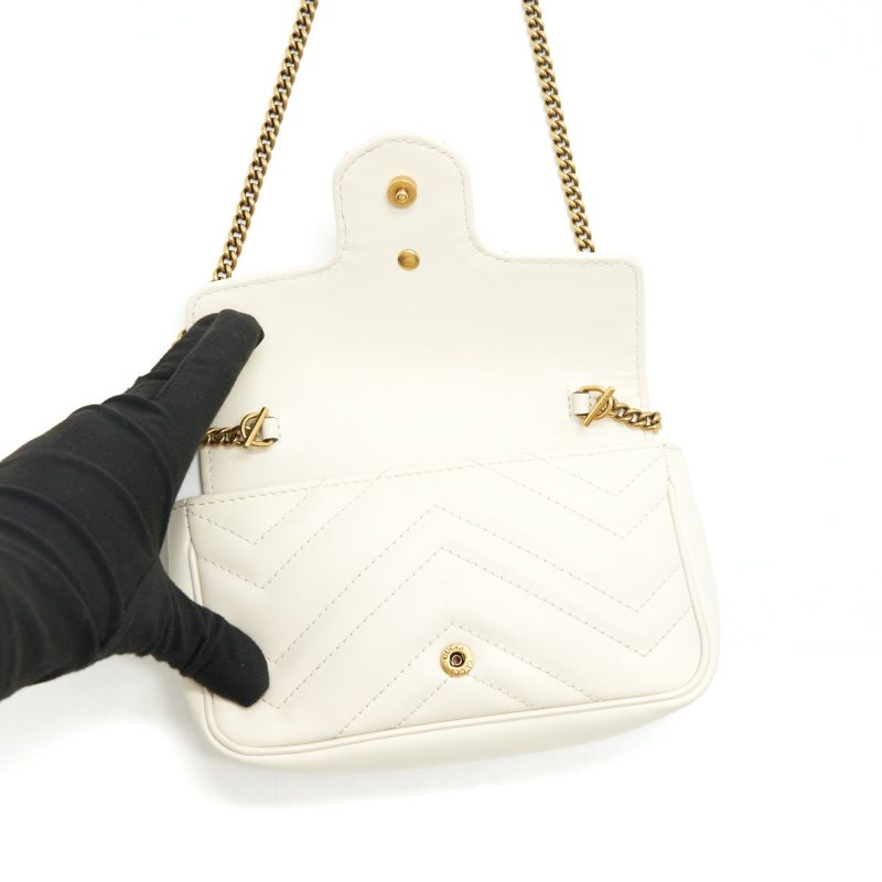 Gucci GG Marmont Super mini White with GHW - Barde - Image 6